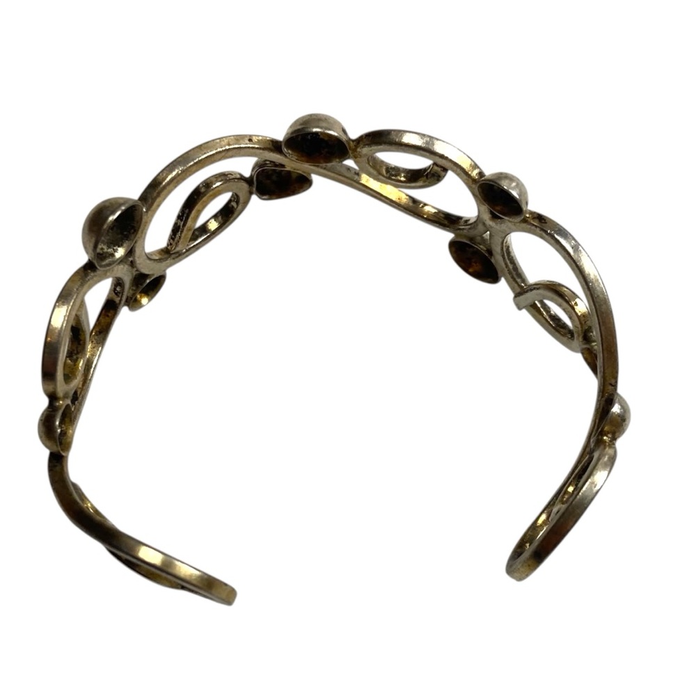 Sterling Silver Cuff Bracelet Scrollwork Mexico 925 - Picture 6 of 10